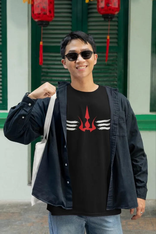 Shiv Trishul Oversized Cotton T-Shirt – Unisex