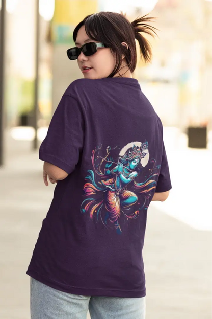 “Divine Krishna Cosmic Flow Tee – Oversize”