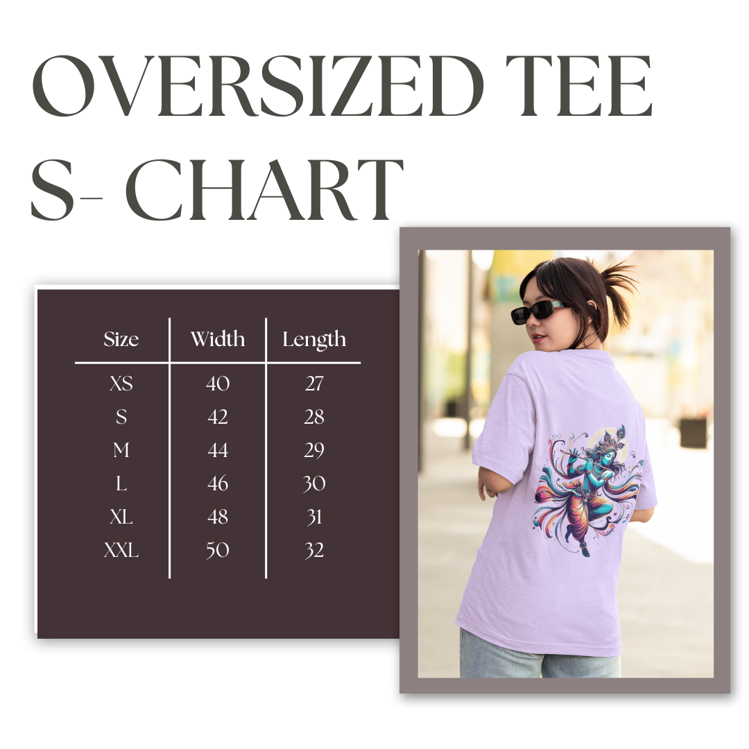 “Divine Krishna Cosmic Flow Tee – Oversize”