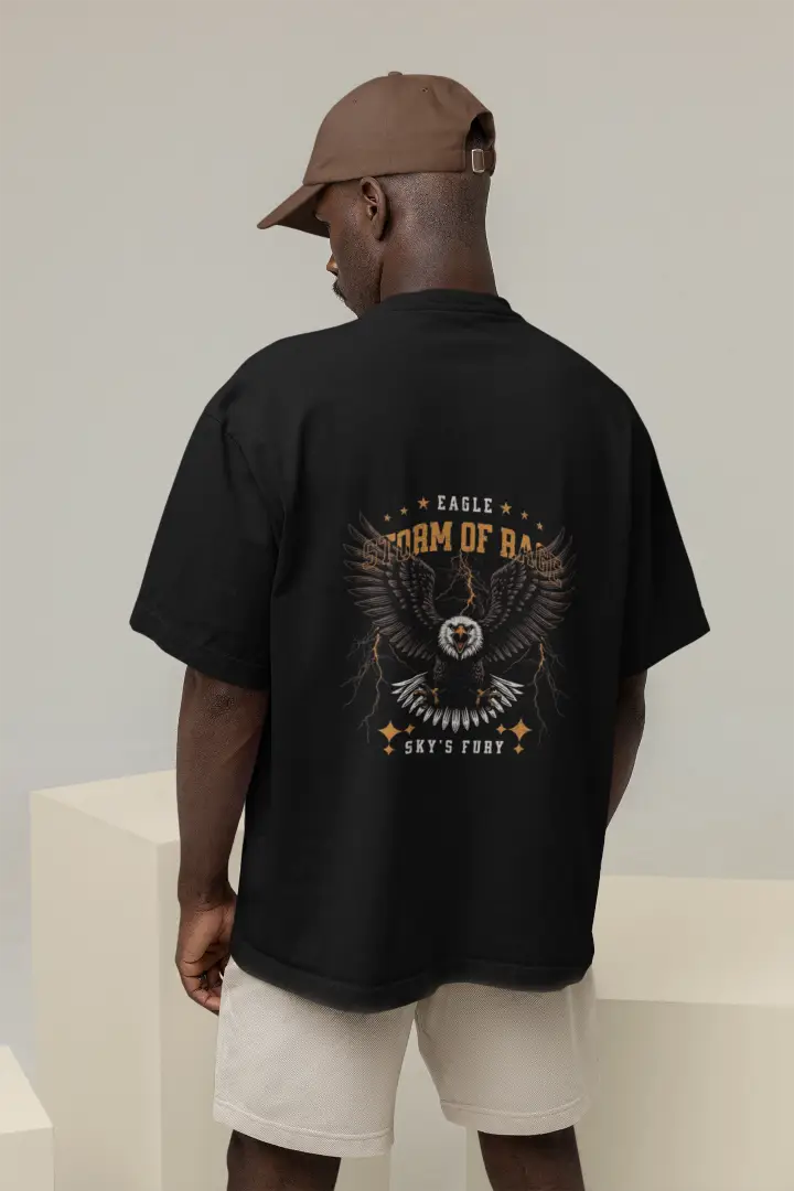 Black Panther Oversized Eagle Graphic Tee