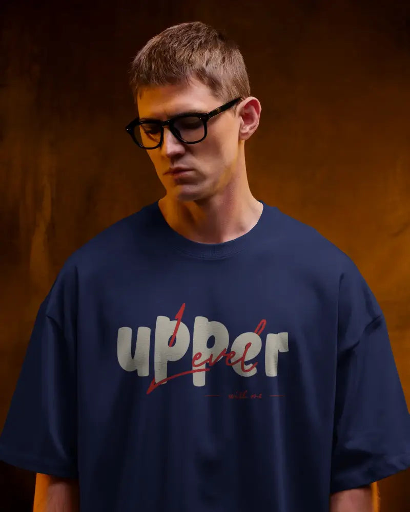 Upper Level With Me – 240 GSM Heavyweight Oversized T‑Shirt (Unisex, 100% Cotton)
