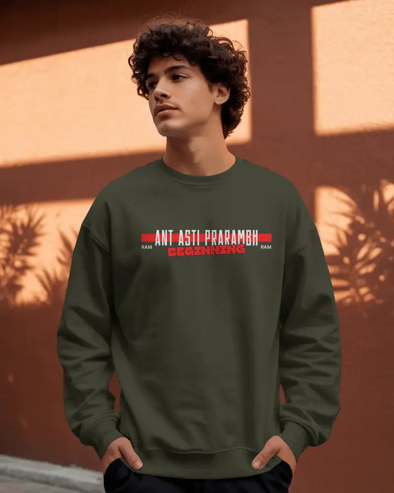 Ant Asti Prarambh Sweatshirt | Spiritual Streetwear | 100% Cotton 300 GSM