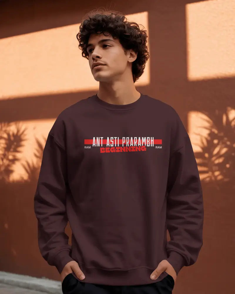 Ant Asti Prarambh Sweatshirt | Spiritual Streetwear | 100% Cotton 300 GSM