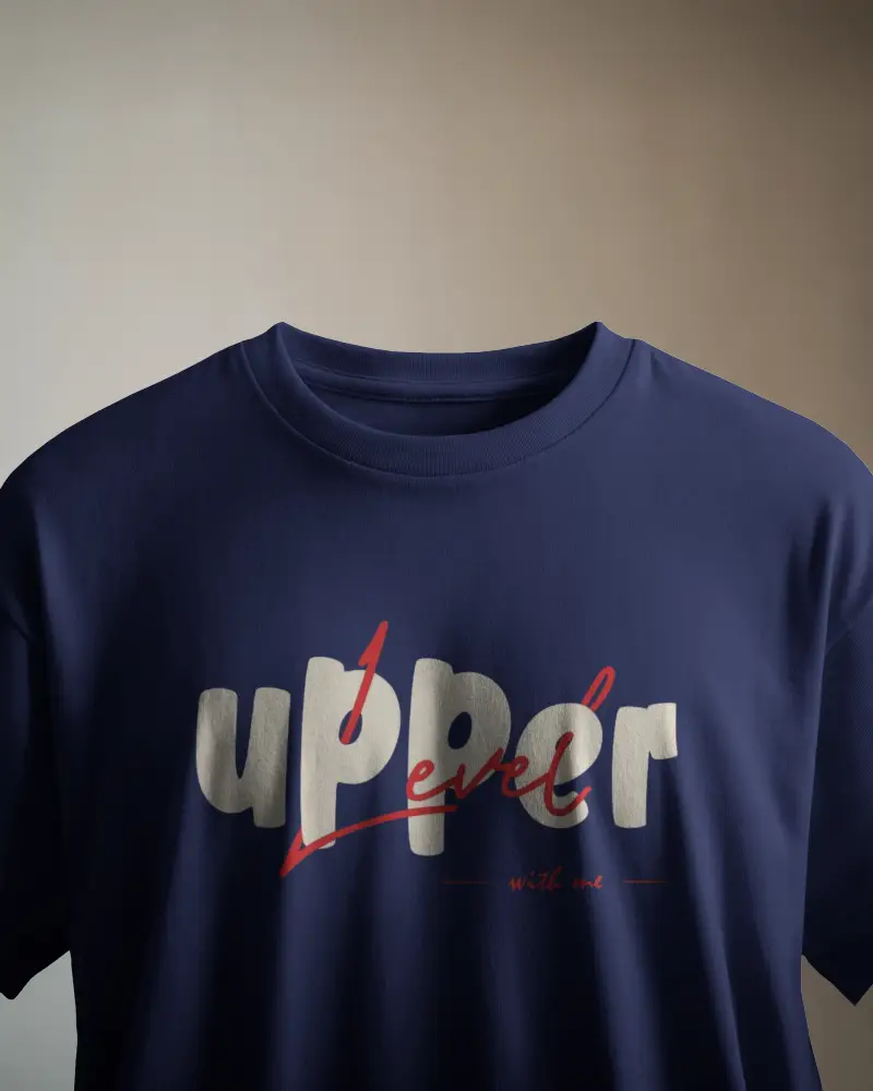 Upper Level With Me – 240 GSM Heavyweight Oversized T‑Shirt (Unisex, 100% Cotton)