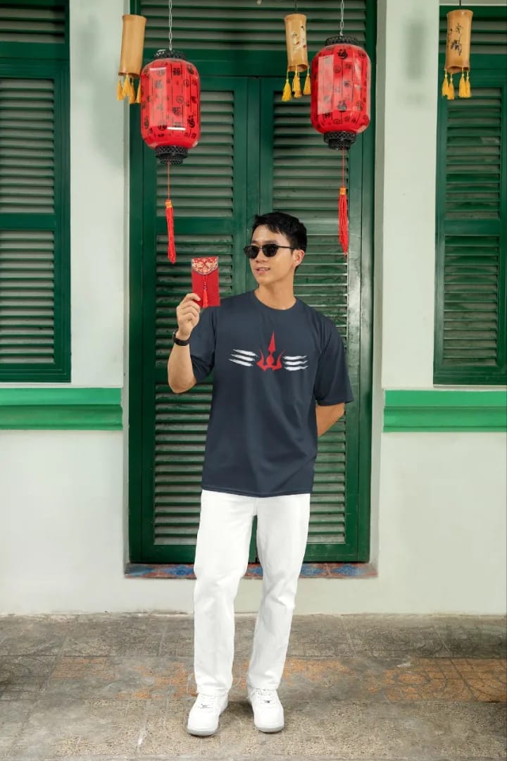 Shiv Trishul Oversized Cotton T-Shirt – Unisex