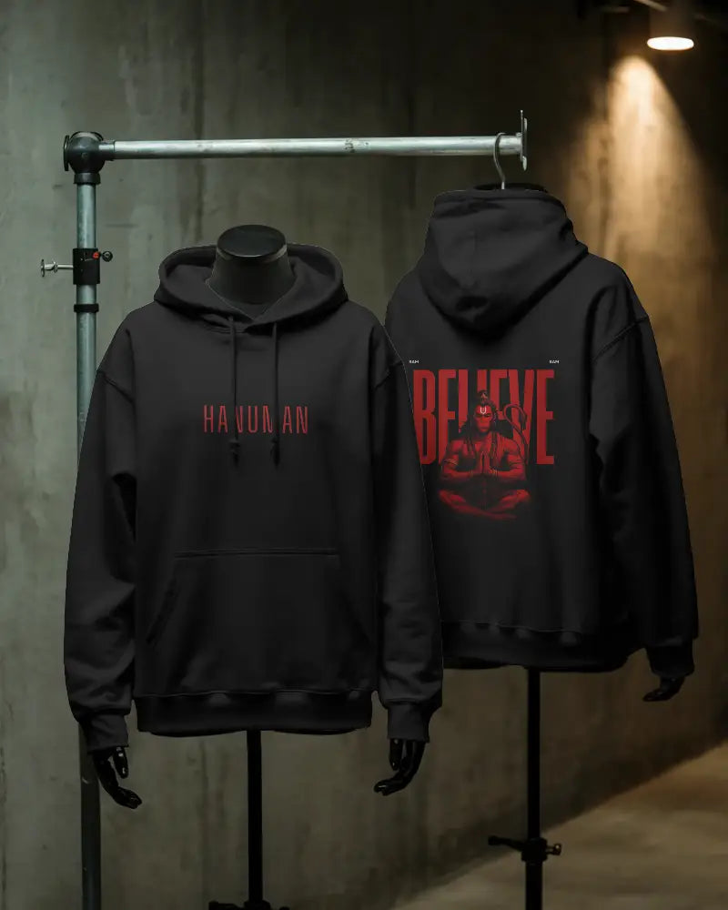 Hanuman "Believe" Heavyweight Hoodie | 100% Cotton 300 GSM.