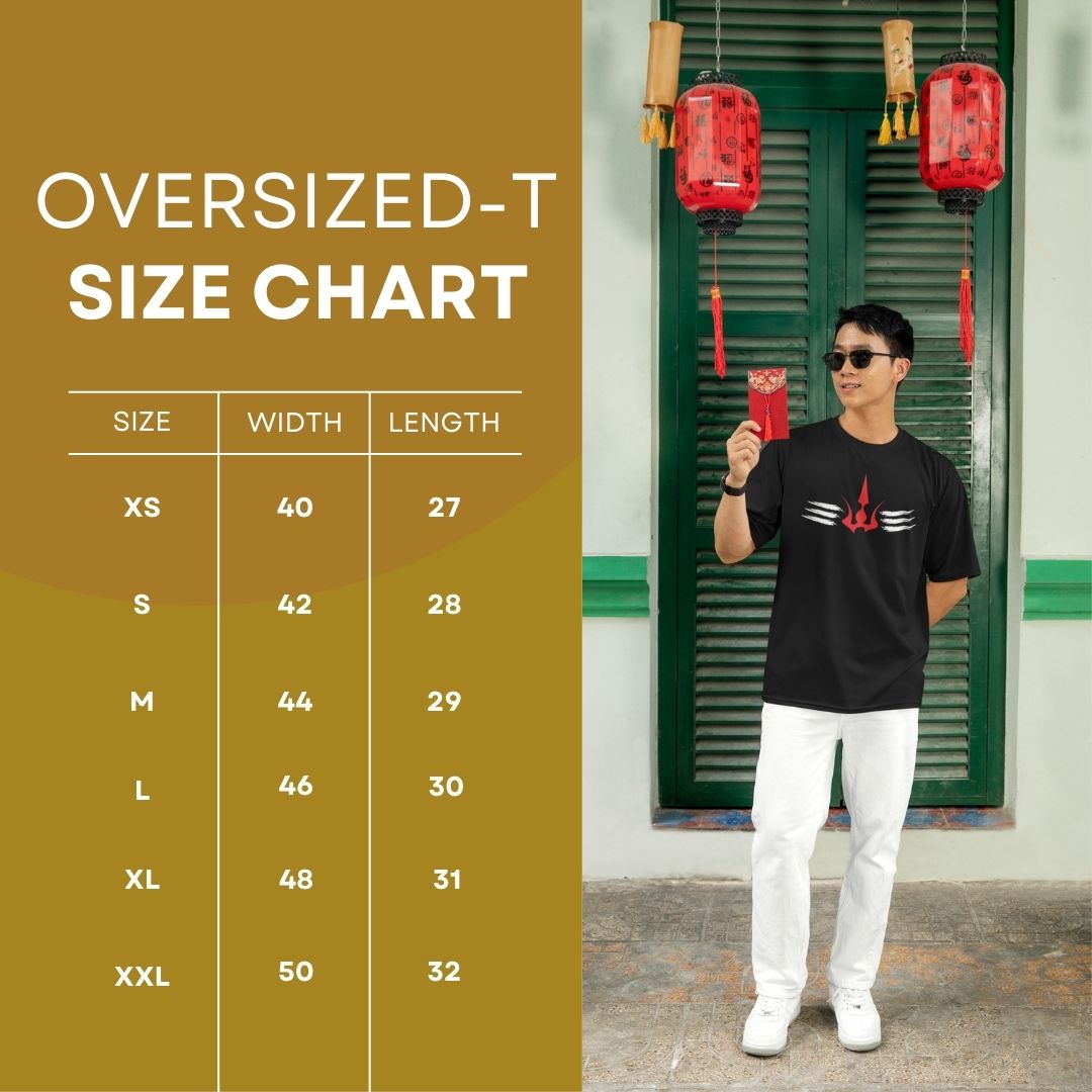 Shiv Trishul Oversized Cotton T-Shirt – Unisex